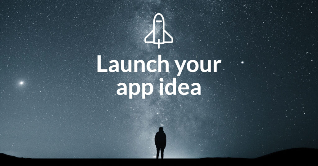 Screenshot från webbsidan" Launch your app idea".